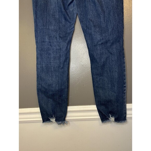 Cello Jeans Womens 9 Blue Dark Wash Skinny Distressed Raw Hem Ripped AM18988DKD - Picture 6 of 8